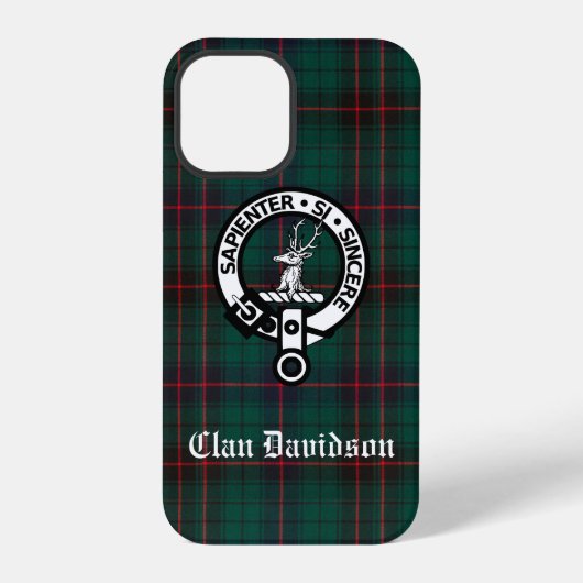Davidson Clan Crest Badge en Tartan iPhone Hoesje (Achterkant)
