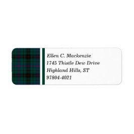 Davidson Clan Donkergroene Schotse Tartan Etiket