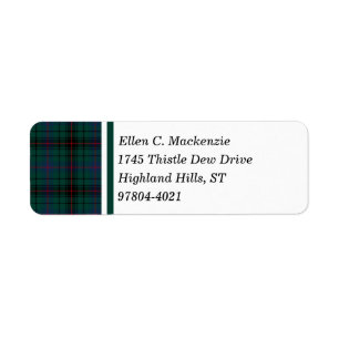 Davidson Clan Donkergroene Schotse Tartan Etiket