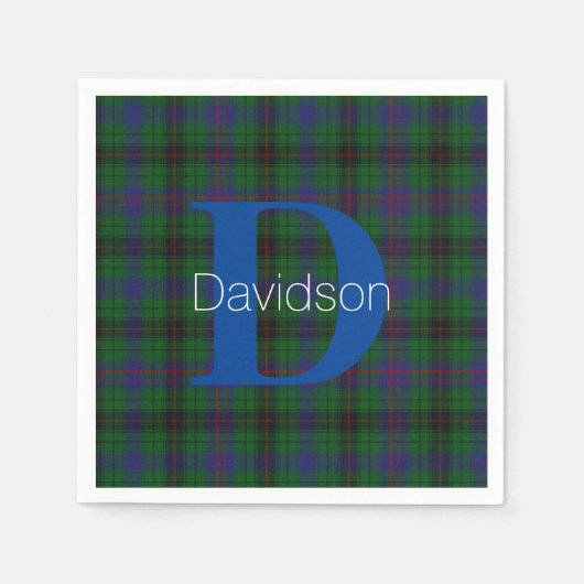 Davidson Clan PLeg Monogram Paper Napkins Servet (Voorkant)