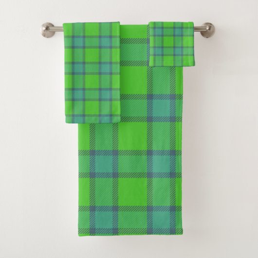 Davidson Clan Schotse ruit blauwe en groene Bad Handdoek (Insitu)