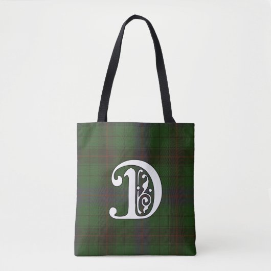 Davidson Clan Tartan Monogram Tote Bag (Voorkant)
