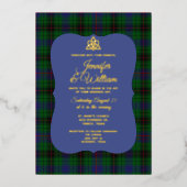 Davidson Clan Tartan Plaid Wedding Folie Uitnodiging (Voorkant)