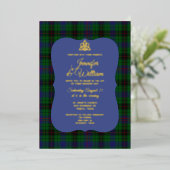Davidson Clan Tartan Plaid Wedding Folie Uitnodiging (Staand Voorkant)
