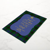 Davidson Clan Tartan Plaid Wedding Folie Uitnodiging (Gedraaid)