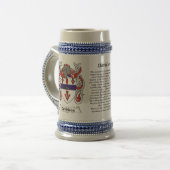 Davidson Family Coat of Arms op een Stein Bierpul (Voorkant links)