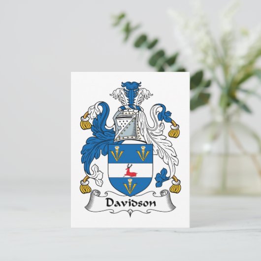 Davidson Family Crest Briefkaart (Staand voorkant)