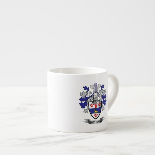 Davidson Family Crest Coat of Arms Espresso Kop (Voorkant rechts)