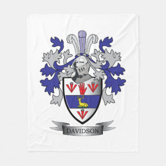 Davidson Family Crest Coat of Arms Fleece Deken