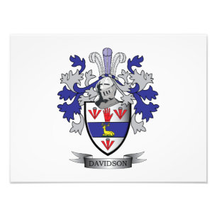 Davidson Family Crest Coat of Arms Foto Afdruk