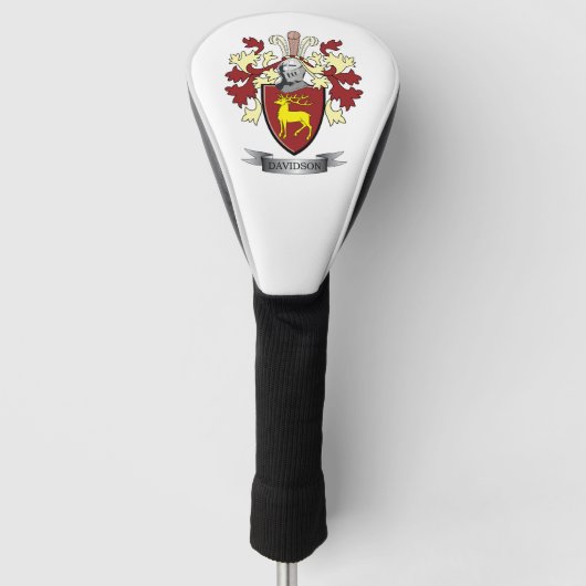 Davidson Family Crest Coat of Arms Golfheadcover (Voorkant)