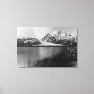 Davidson Glacier in Alaska Photografie Canvas Afdruk