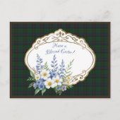 Davidson Moderne Schotse Tartan Paasbloem Feestdagenkaart (Voorkant)