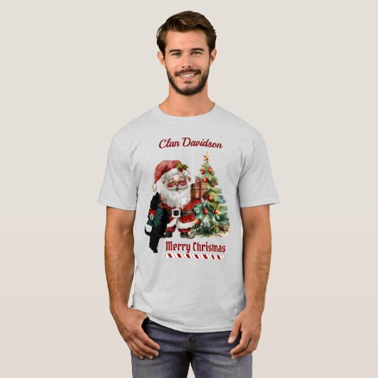 Davidson Scottie Dog Christmas Personalized  T-shirt (Voorkant volledig)