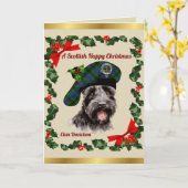 Davidson Scottie Dog Personalized Xmas Kaart (Gele Bloem)
