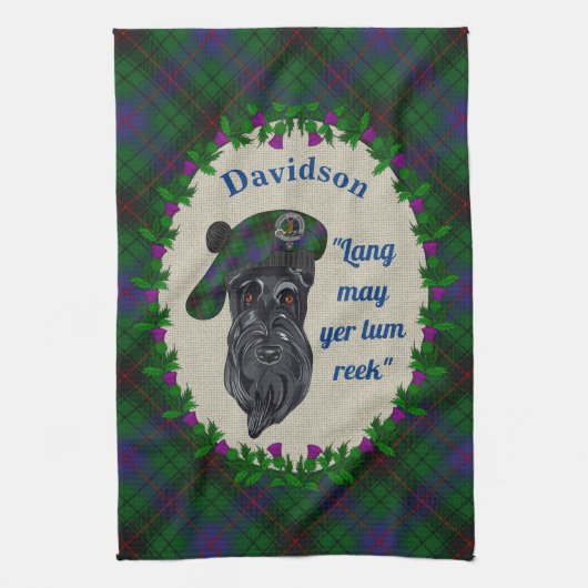 Davidson Scottie Hondenkeukenhanddoek Theedoek (Verticaal)