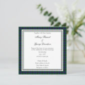 Davidson Scottish Wedding Square Invitation Kaart (Staand voorkant)