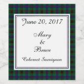 Davidson Scottish Wedding Wine Label Wijn Etiket (Enkel label)