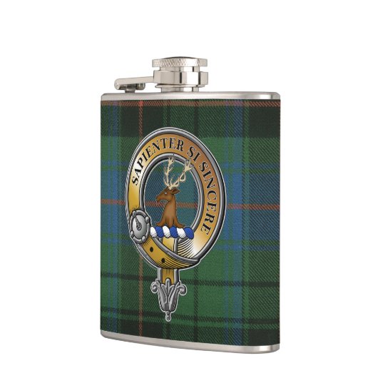 Davidson Tartan & Badge Heupfles (Links)