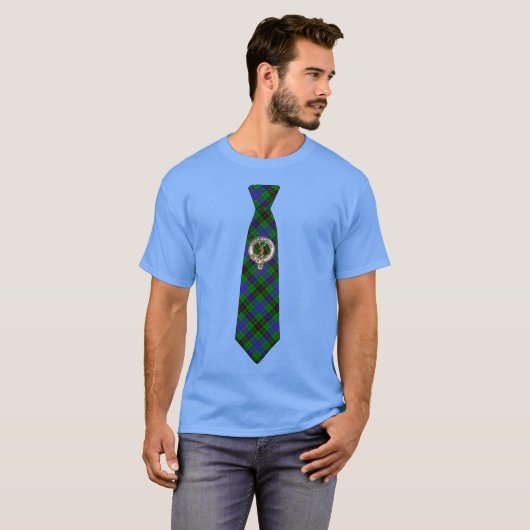 Davidson Tartan Necktie w/Badge T-shirt (Voorkant volledig)