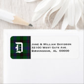 Davidson Tartan Plays Monogram Adresetiketten Etiket (Insitu)