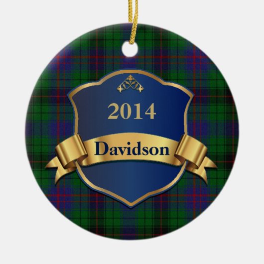 Davidson Tartan Pset Custom Ornament (Voorkant)