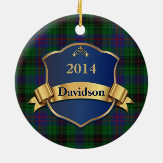Davidson Tartan Pset Custom Ornament (Achterkant)