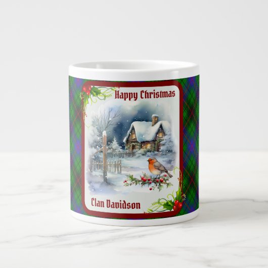 Davidson Tartan & Robin Kerst Grote Koffiekop (Voorkant)