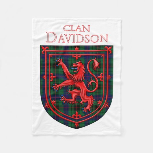 Davidson Tartan Scottish Plaid Lion Rampant Fleece Deken (Voorkant)
