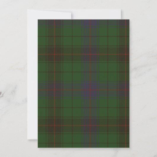 Davidson Tartan Wedding Invitation Kaart (Achterkant)
