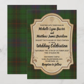 Davidson Tartan Wedding Invitation Kaart (Voorkant / Achterkant)