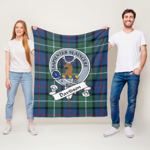 Davidson van Tulloch Clan Badge Tartan Fleece Deken