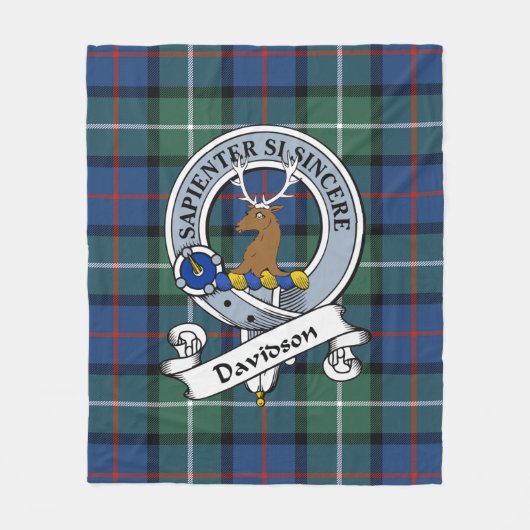 Davidson van Tulloch Clan Badge Tartan Fleece Deken (Voorkant)
