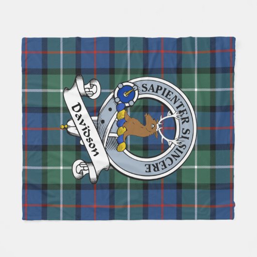 Davidson van Tulloch Clan Badge Tartan Fleece Deken (Voorkant (Horizontaal))