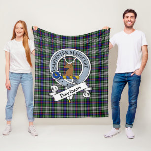 Davidson van Tulloch Dress Clan Badge Tartan Fleece Deken