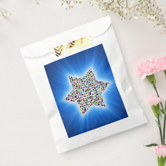 Davidsster met edelstenen bedankzakje (Gezegeld)