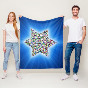 Davidsster met edelstenen fleece deken
