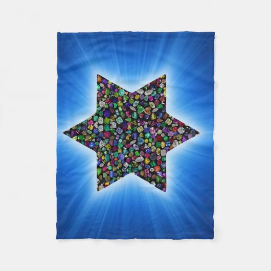 Davidsster met edelstenen fleece deken (Voorkant)