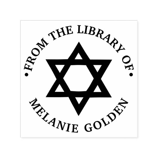 Davidster #2 “Uit de bibliotheek van” Monogram Zelfinktende Stempel (Design)