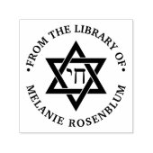 Davidster #3 Chai Ronde Bibliotheek Boek Naam Zelfinktende Stempel (Design)