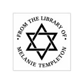 Davidster #3 “Uit de bibliotheek van” Monogram Rubberstempel (Afrduk)