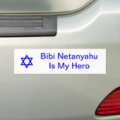 Davidster, Bibi NetanyahuIs Mijn Held Bumpersticker (Op auto)