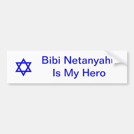 Davidster, Bibi NetanyahuIs Mijn Held Bumpersticker (Voorkant)