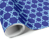 Davidster Blau Hanukkah Inpakpapier (Rol Hoek)