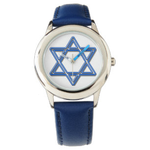 Davidster Blauw Horloge