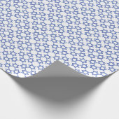Davidster Blauw op Witte Hanukka Cadeau Cadeaupapier (Hoek)