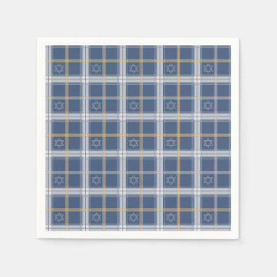 Davidster Blauwe Tartan Servet