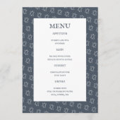 Davidster B'nai Bat Bar Mitswa Joodse bruiloft Menu (Voorkant)