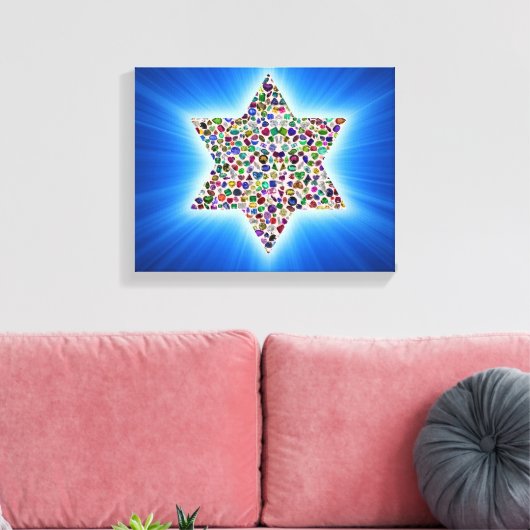 Davidster Canvas Afdruk (Insitu (Woonkamer))