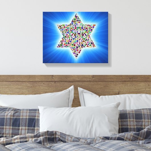 Davidster Canvas Afdruk (Insitu (Slaapkamer))